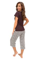 Ruskea naisten pyjama – Zoya 3/4 - Image 2