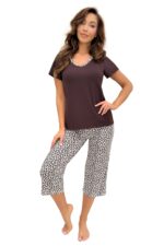 Ruskea naisten pyjama – Zoya 3/4